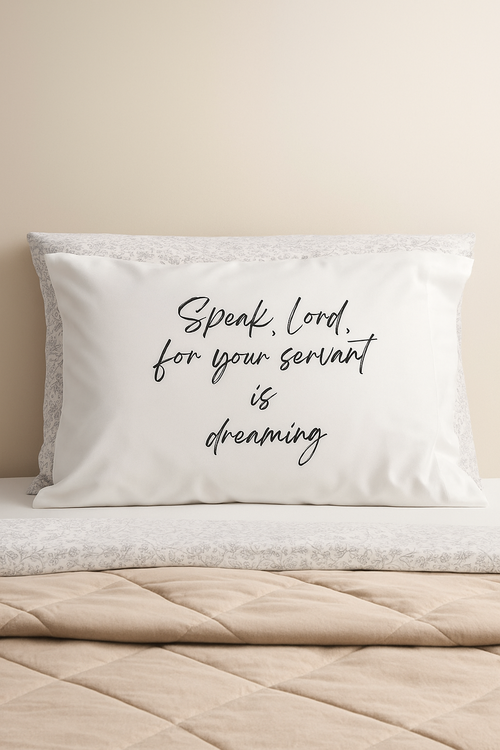"Speak, Lord, For Your Servant Is Dreaming" Pillowcase